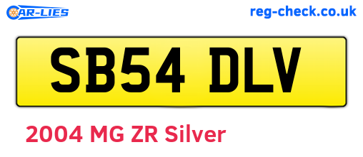 SB54DLV are the vehicle registration plates.