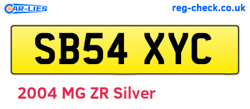 SB54XYC are the vehicle registration plates.