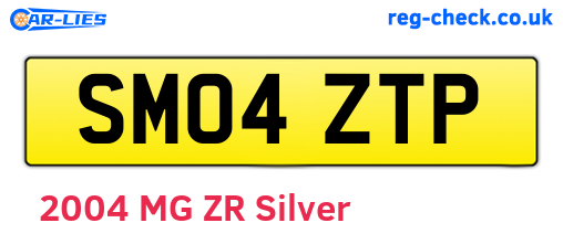 SM04ZTP are the vehicle registration plates.