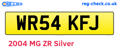 WR54KFJ are the vehicle registration plates.