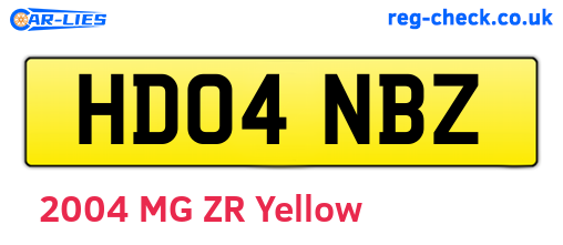 HD04NBZ are the vehicle registration plates.