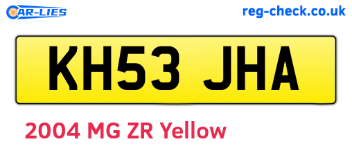 KH53JHA are the vehicle registration plates.