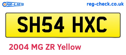 SH54HXC are the vehicle registration plates.
