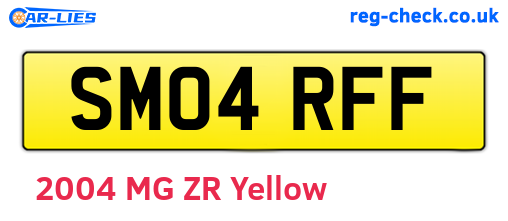 SM04RFF are the vehicle registration plates.