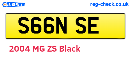 S66NSE are the vehicle registration plates.