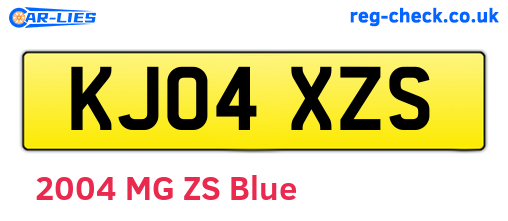 KJ04XZS are the vehicle registration plates.