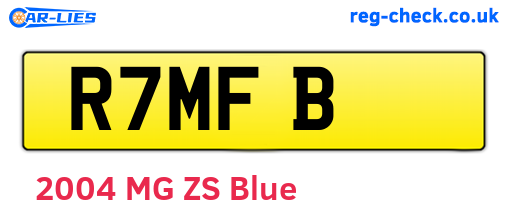 R7MFB are the vehicle registration plates.