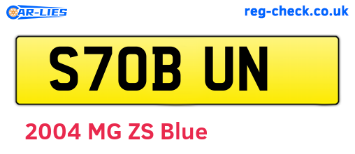 S70BUN are the vehicle registration plates.
