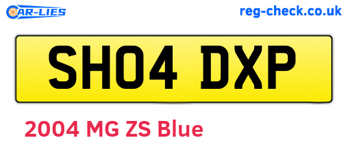 SH04DXP are the vehicle registration plates.