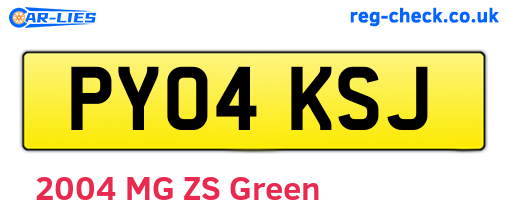 PY04KSJ are the vehicle registration plates.