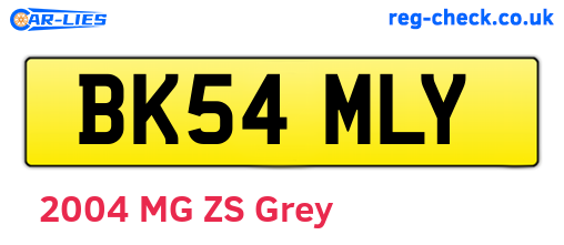 BK54MLY are the vehicle registration plates.