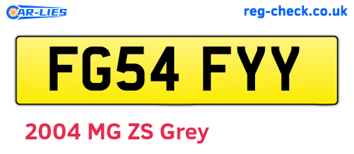 FG54FYY are the vehicle registration plates.