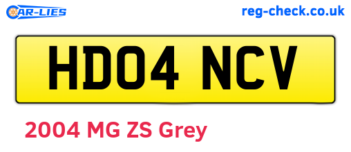 HD04NCV are the vehicle registration plates.