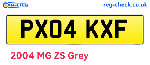 PX04KXF are the vehicle registration plates.