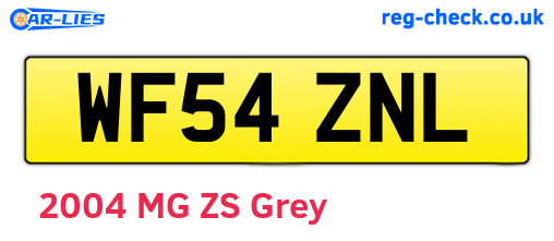 WF54ZNL are the vehicle registration plates.