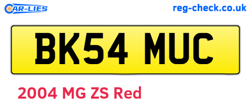 BK54MUC are the vehicle registration plates.