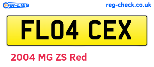 FL04CEX are the vehicle registration plates.
