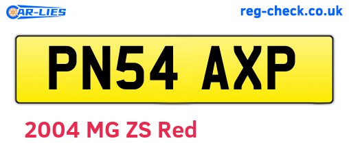 PN54AXP are the vehicle registration plates.