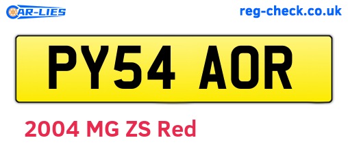 PY54AOR are the vehicle registration plates.