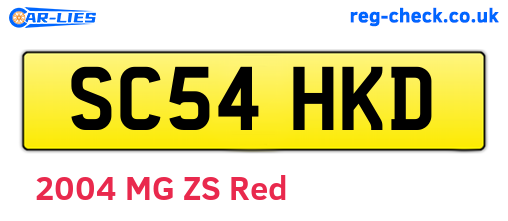 SC54HKD are the vehicle registration plates.