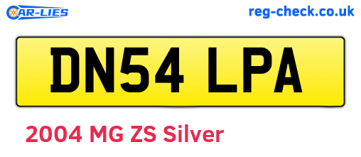 DN54LPA are the vehicle registration plates.