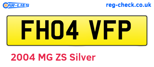 FH04VFP are the vehicle registration plates.