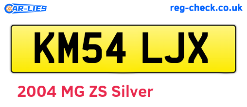 KM54LJX are the vehicle registration plates.