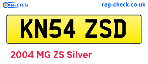 KN54ZSD are the vehicle registration plates.