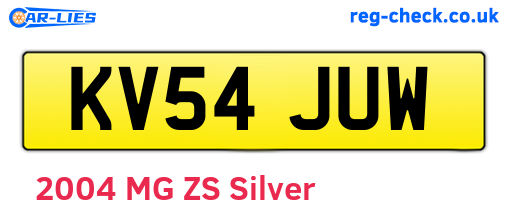 KV54JUW are the vehicle registration plates.