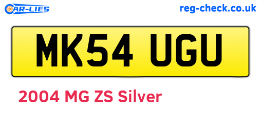 MK54UGU are the vehicle registration plates.