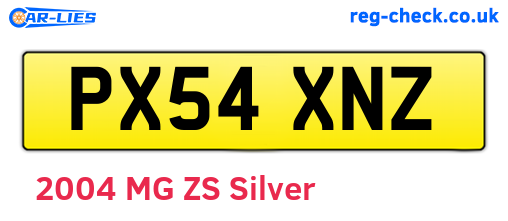 PX54XNZ are the vehicle registration plates.