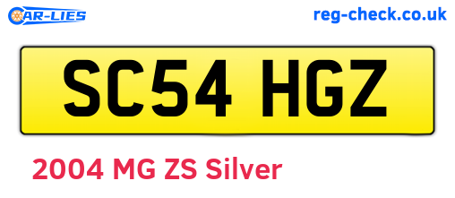 SC54HGZ are the vehicle registration plates.