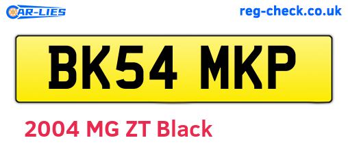 BK54MKP are the vehicle registration plates.