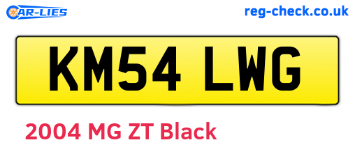 KM54LWG are the vehicle registration plates.