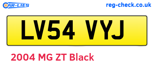 LV54VYJ are the vehicle registration plates.