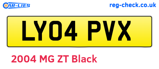 LY04PVX are the vehicle registration plates.