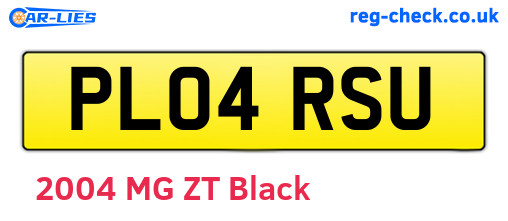 PL04RSU are the vehicle registration plates.