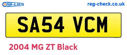SA54VCM are the vehicle registration plates.