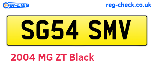 SG54SMV are the vehicle registration plates.