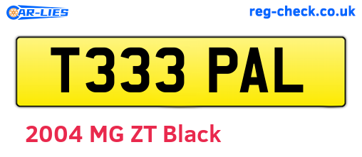 T333PAL are the vehicle registration plates.