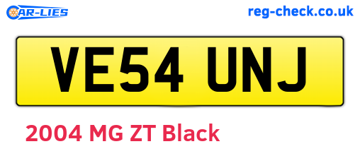 VE54UNJ are the vehicle registration plates.