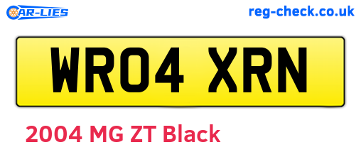 WR04XRN are the vehicle registration plates.