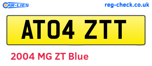 AT04ZTT are the vehicle registration plates.