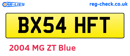 BX54HFT are the vehicle registration plates.