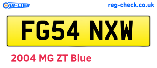 FG54NXW are the vehicle registration plates.