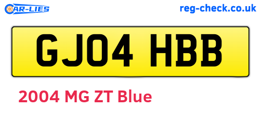 GJ04HBB are the vehicle registration plates.