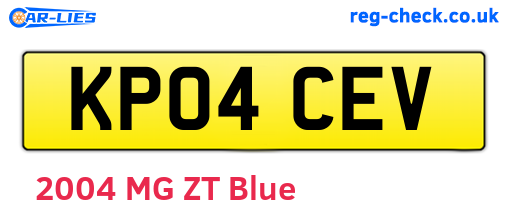 KP04CEV are the vehicle registration plates.