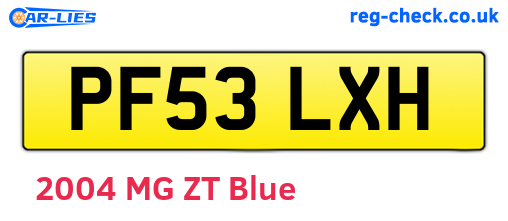 PF53LXH are the vehicle registration plates.