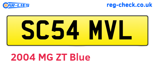 SC54MVL are the vehicle registration plates.