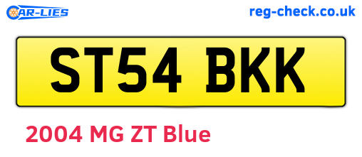 ST54BKK are the vehicle registration plates.